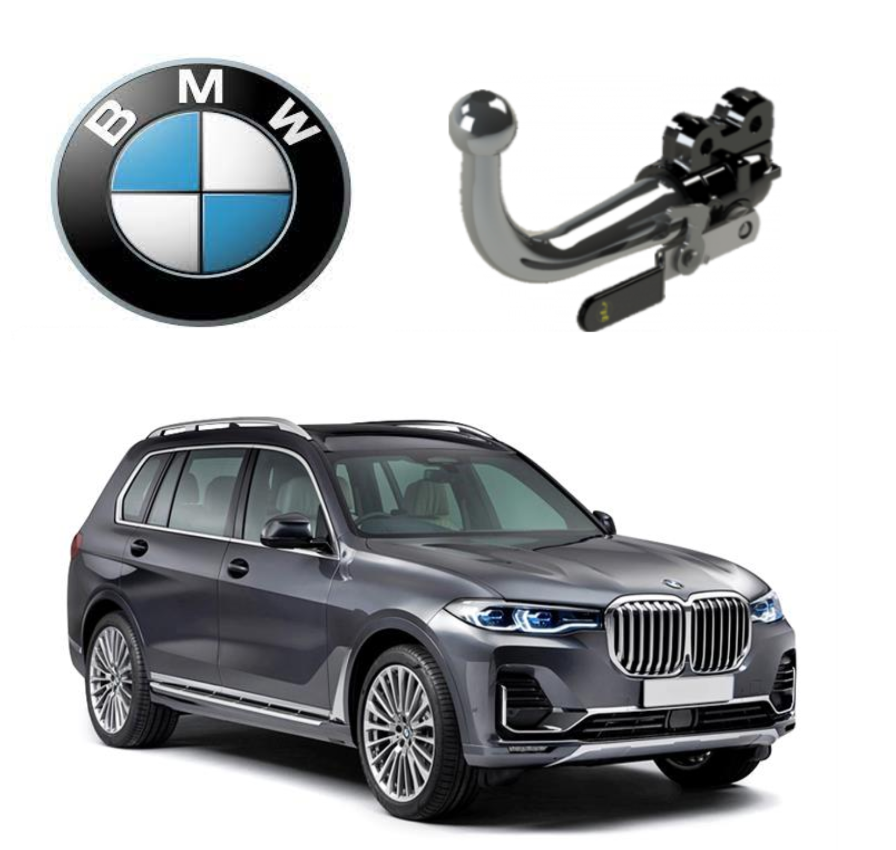 In questa immagine troviamo la bellissima BMW X7 sulla quale potrà essere montato il relativo gancio rappresentato in foto. Si tratta di un gancio di traino estraibile orizzontale la quale installazione comporta un taglio necessario sul paraurti che tuttavia resta invisibile. Prezzo iva esclusa. Per ulteriori informazioni si prega di contattare il seguente numero 3791116395 (anche via Whatsapp)