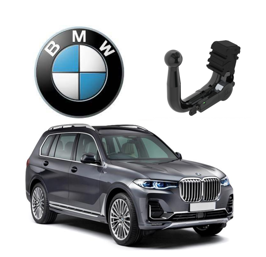 In questa immagine troviamo la bellissima BMW  X7 sulla quale potrà essere montato il relativo gancio rappresentato in foto. Si tratta di un gancio di traino estraibile verticale la quale installazione comporta un taglio necessario sul paraurti che tuttavia resta invisibile. Prezzo iva esclusa. Per ulteriori informazioni si prega di contattare il seguente numero 3791116395 (anche via Whatsapp)