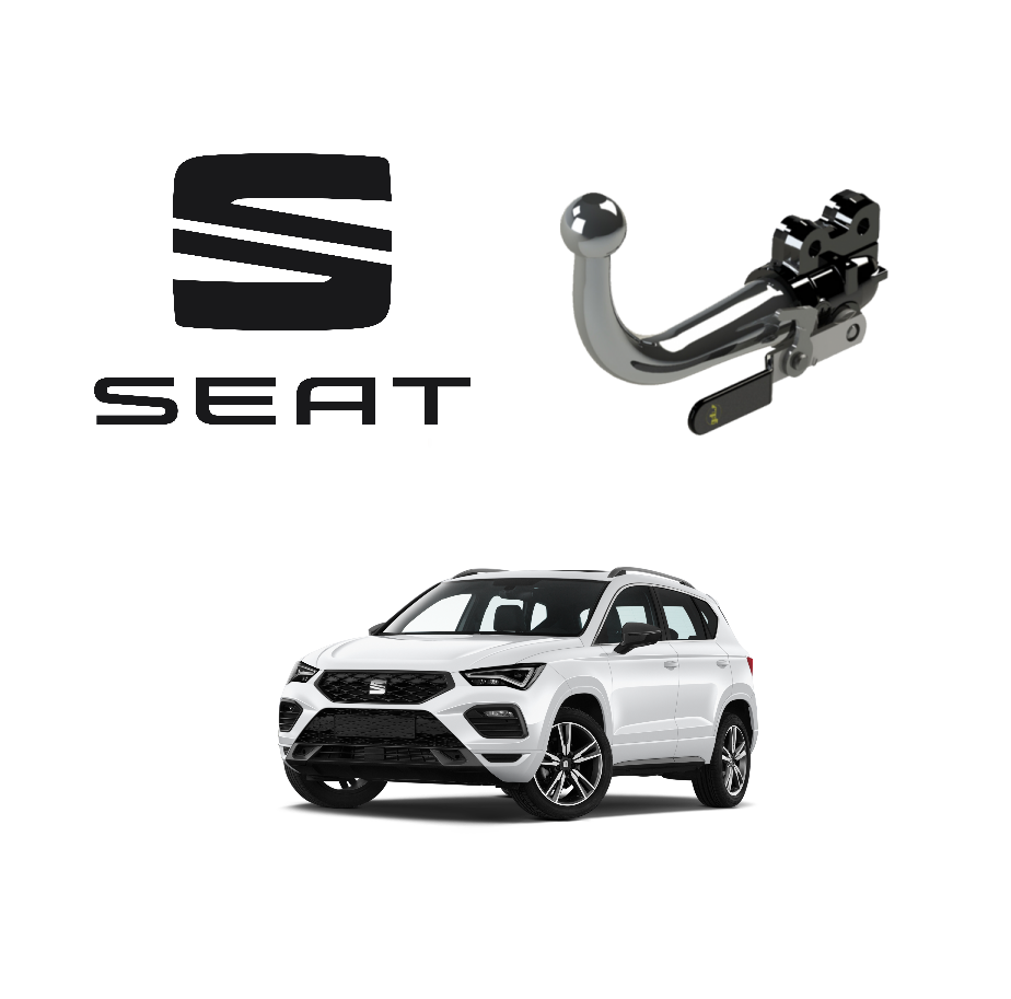 In questa immagine troviamo la bellissima Seat Ateca Restyling sulla quale potrà essere montato il relativo gancio rappresentato in foto. Si tratta di un gancio di traino estraibile orizzontale la quale installazione comporta un taglio necessario sul paraurti che tuttavia resta invisibile. Prezzo iva esclusa. Per ulteriori informazioni si prega di contattare il seguente numero 3791116395 (anche via Whatsapp)