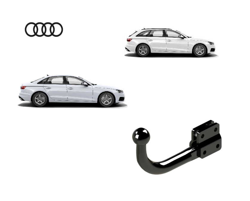 In questa immagine notiamo due modelli di auto, le bellissime Audi A4 V Berlina e Sportback sulle quali potrà essere montato il relativo gancio (compatibile anche con Audi A4 V Allroad e S-Line) rappresentato in foto. Si tratta di un gancio di traino fisso la quale installazione comporta un taglio necessario sul paraurti che tuttavia resta invisibile. Prezzo iva esclusa. Per ulteriori informazioni si prega di contattare il seguente numero 3791116395 (anche via Whatsapp)