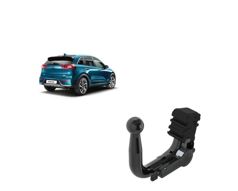 In questa immagine troviamo la bellissima Kia Niro Restiling sulla quale potrà essere montato il relativo gancio (SI Plug-in Ibrida - 10° numero di telaio "L") rappresentato in foto. Si tratta di un gancio estraibile verticale la quale installazione comporta un taglio necessario sul paraurti che tuttavia resta invisibile. Prezzo iva esclusa. Per ulteriori informazioni si prega di contattare il seguente numero 3791116395 (anche via Whatsapp)