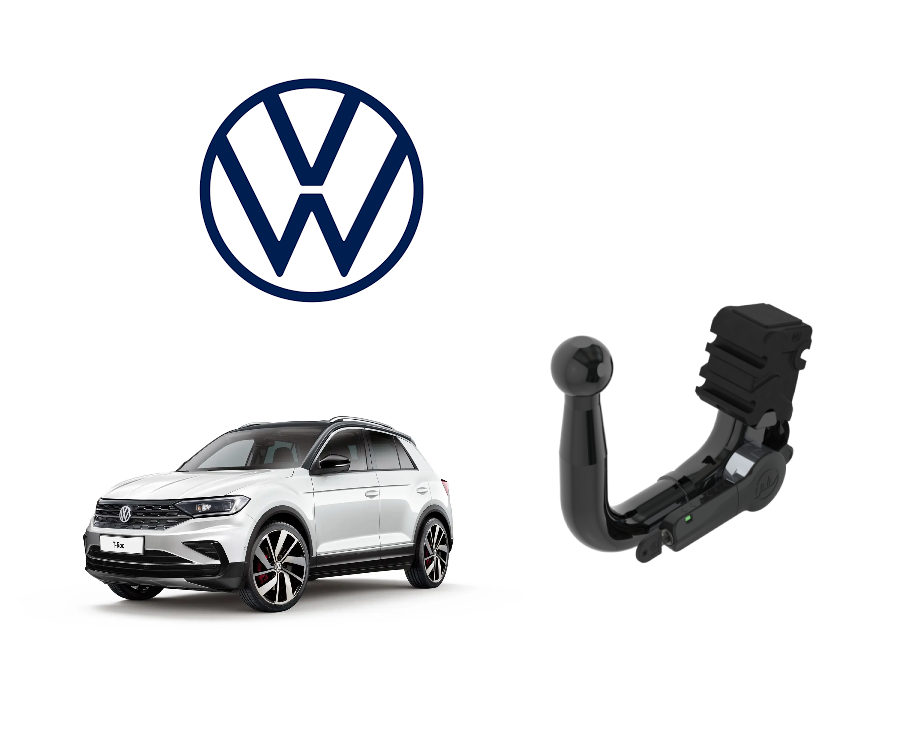 In questa immagine troviamo la bellissima Volkswagen T-Roc Restyling sulla quale potrà essere montato il relativo gancio rappresentato in foto.  Si tratta di un gancio estraibile orizzontale la quale installazione non comporta alcun taglio sul paraurti. Prezzo iva esclusa. Per ulteriori informazioni si prega di contattare il seguente numero 3791116395 (anche via Whatsapp)